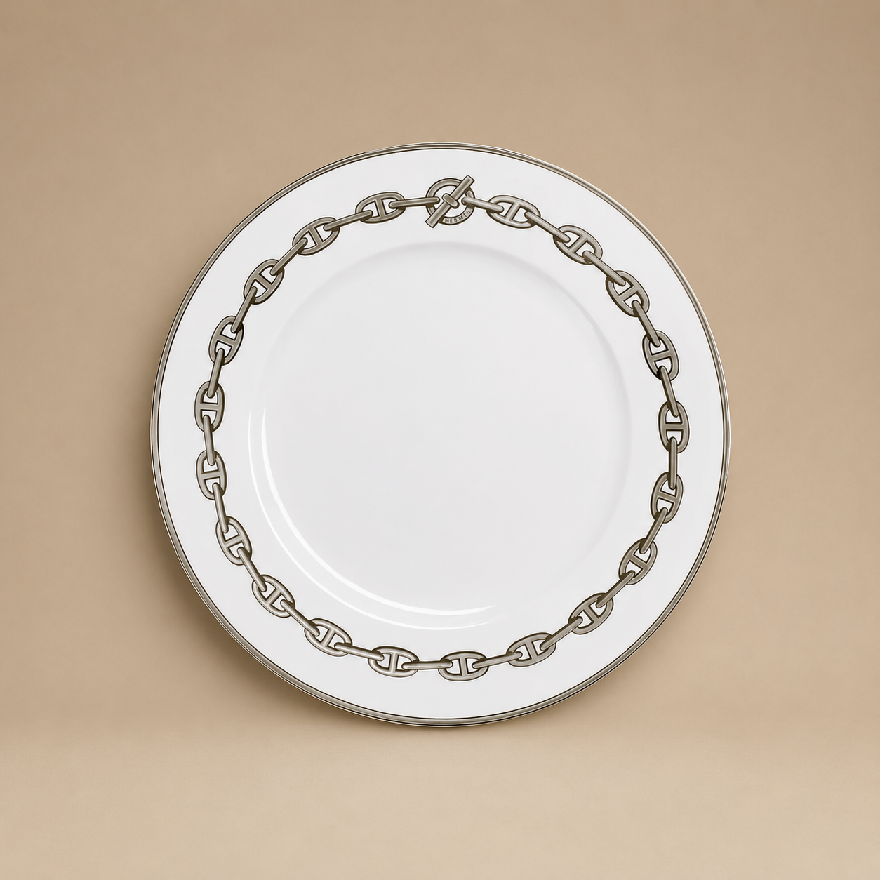 PLATO DE POSTRE CHAÎNE D'ANCRE PLATINO HERMÈS