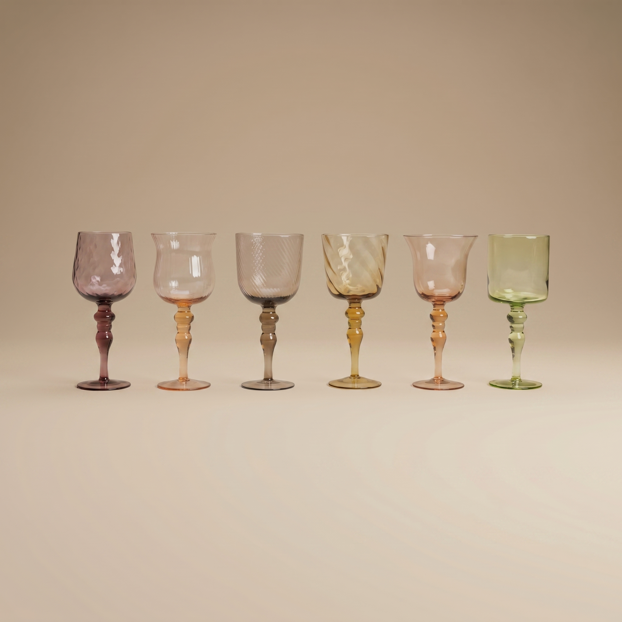 BITOSSI - SET 6 GOBLETS AMBER/PINK