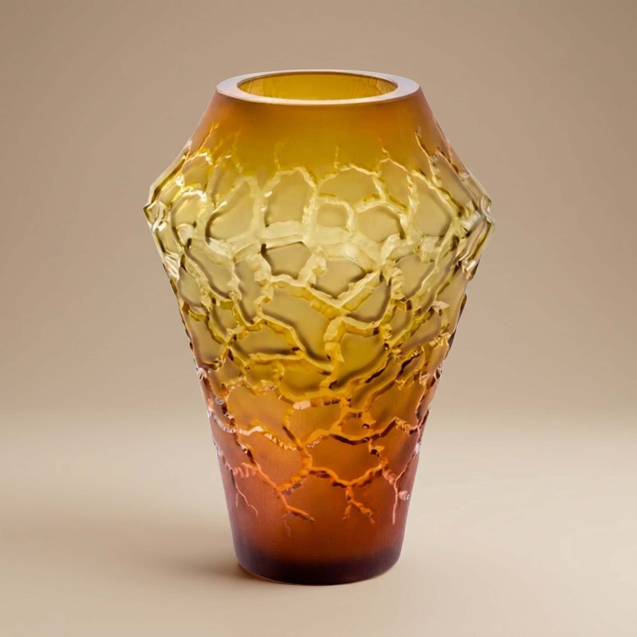 JARRÓN CALDERA CANYON CRYSTAL LALIQUE