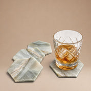 Set Posavasos Hexagonal x4 Blanco