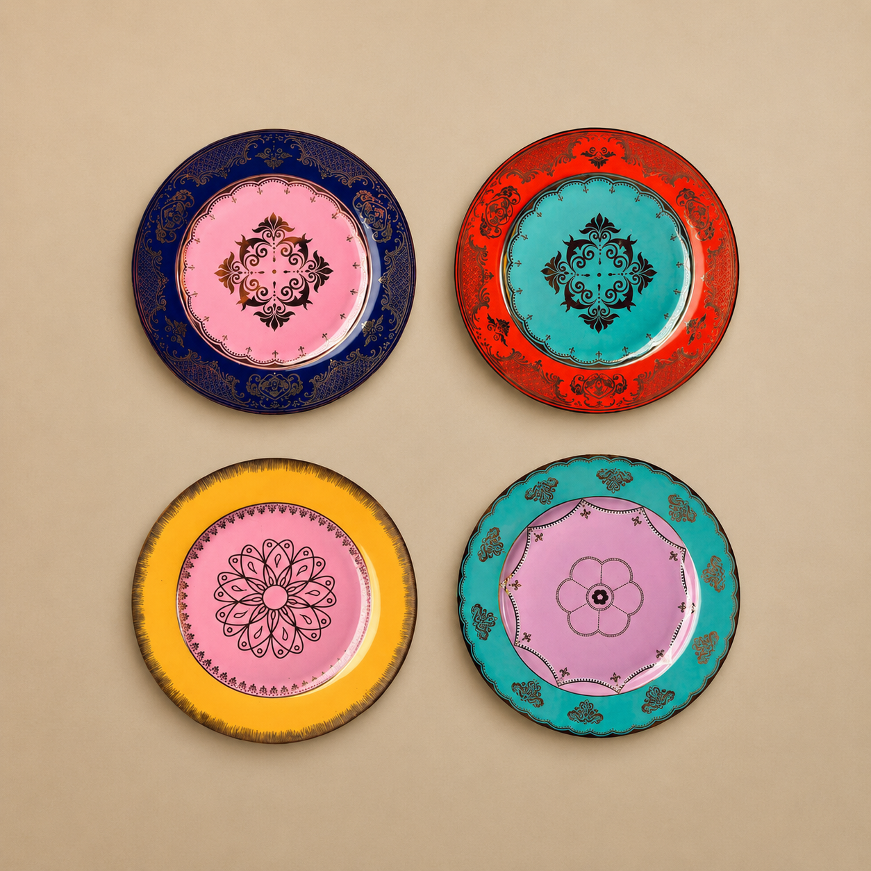 PLATOS GRANDPA POLSPOTTEN (SET DE 4)