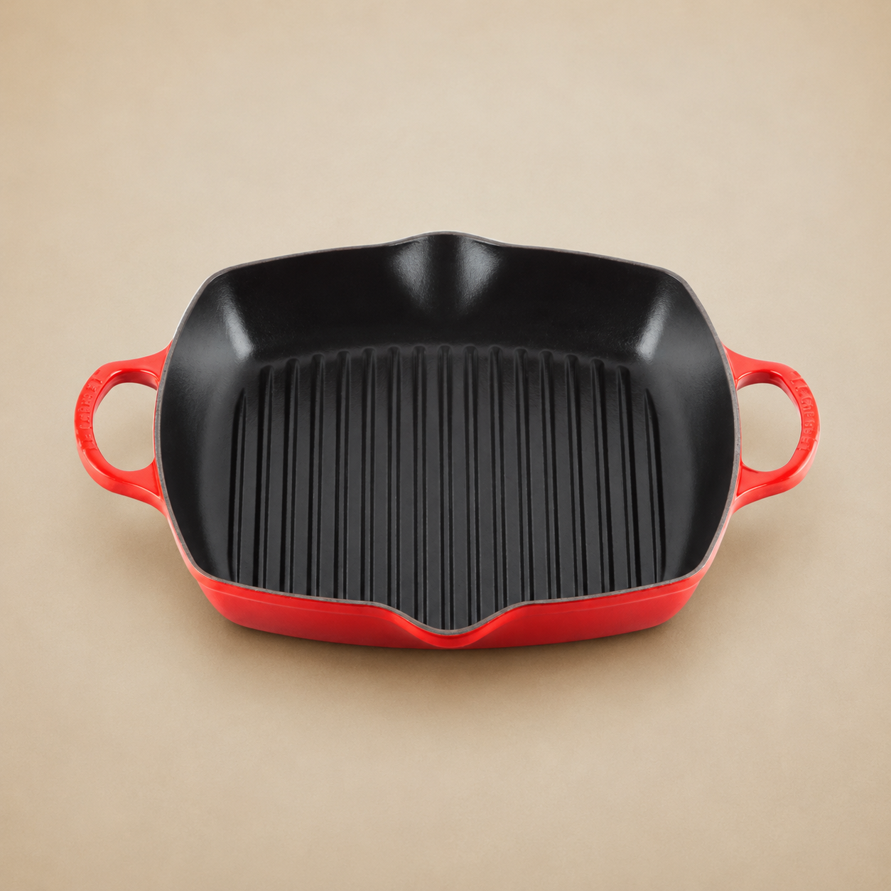 PARRILLA PROFUNDA CUADRADA ROJO 30CM LE CREUSET