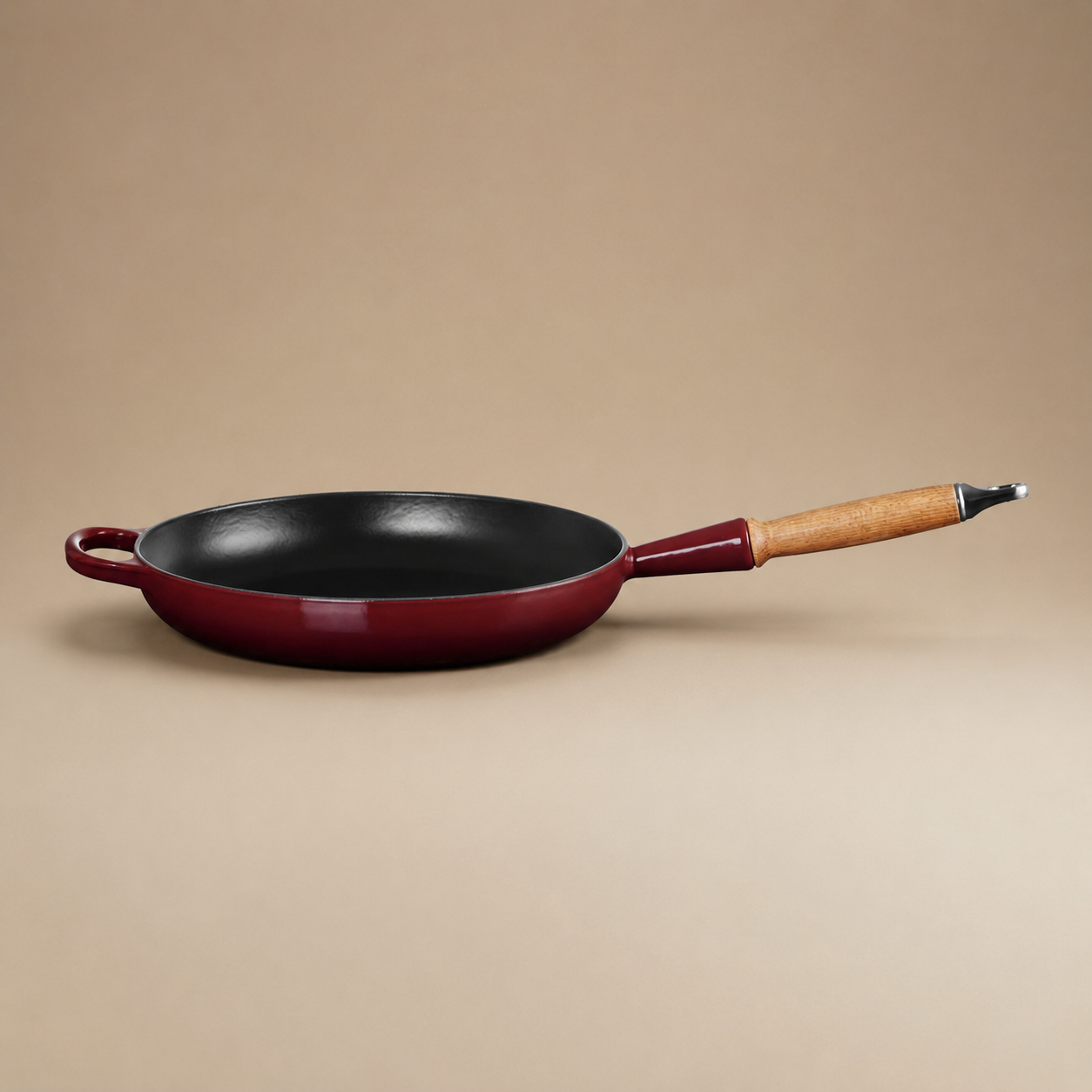 SARTÉN REDONDA CON MANGO DE MADERA GRANATE 28CM LE CREUSET