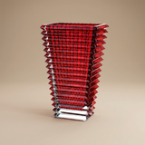 FLORERO RECTANGULAR LARGE EYE ROJO BACCARAT