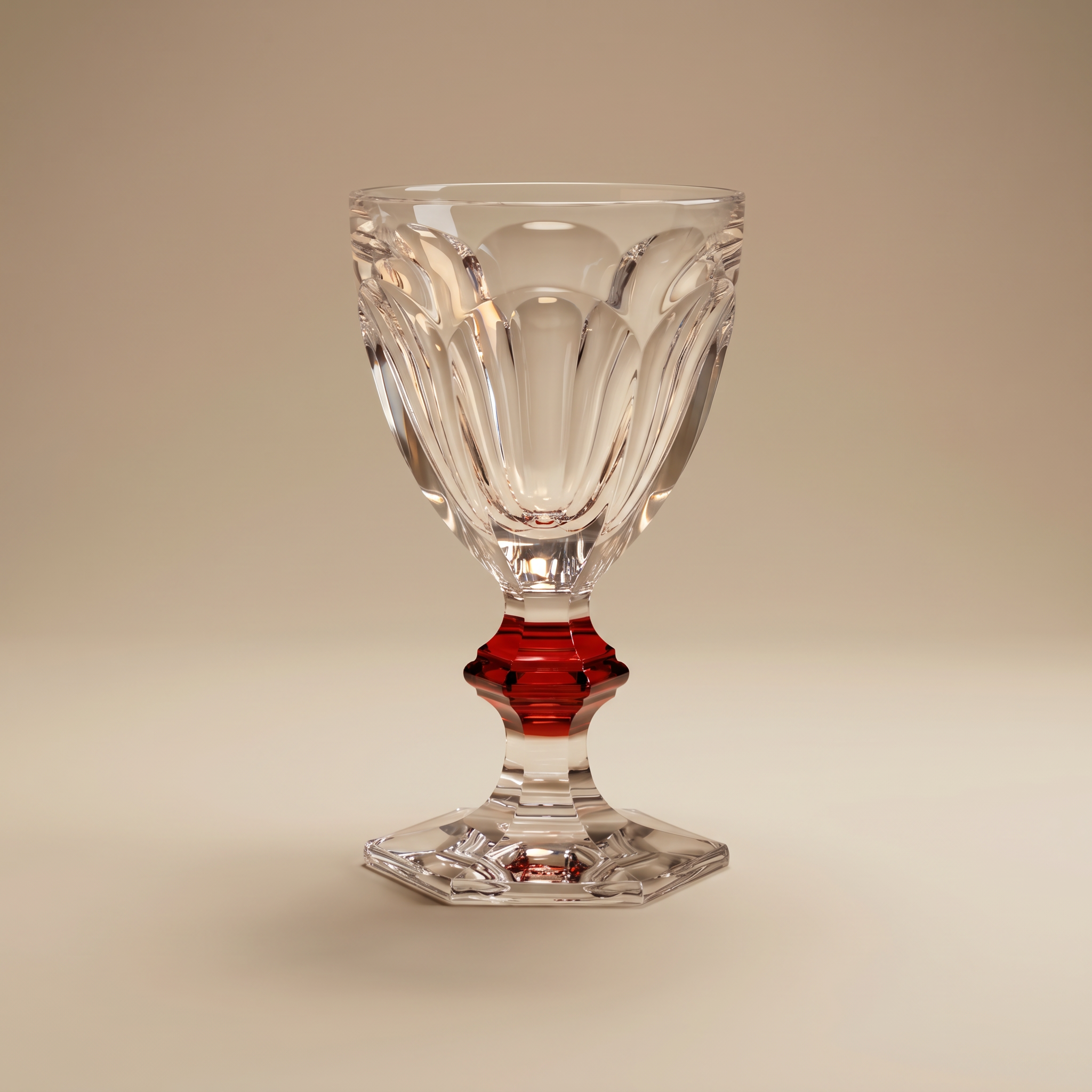 COPA DE VINO HARCOURT 1842 CON CRISTAL ROJO BACCARAT (SET DE 2)