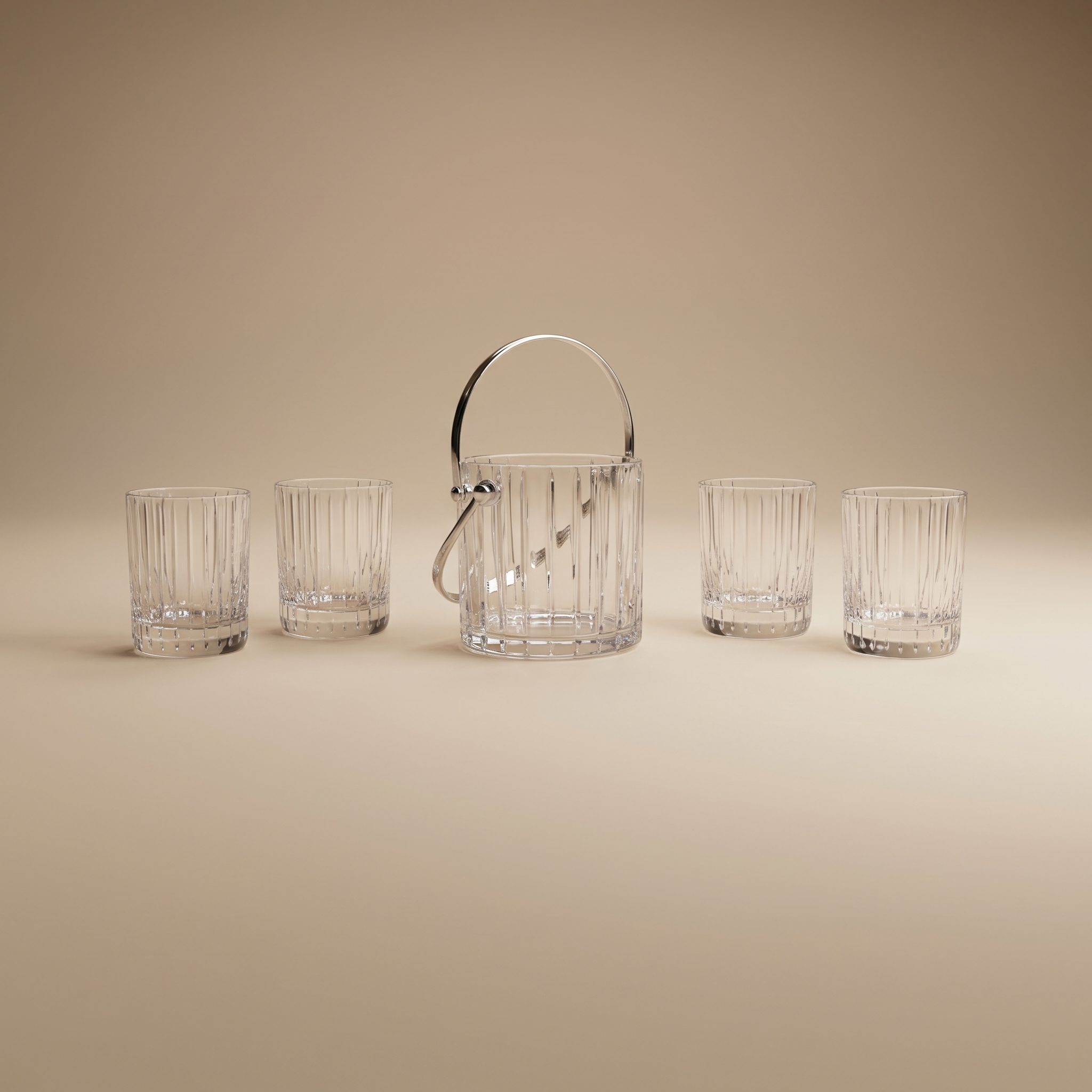 VASOS Y CUBETA HIELERA HARMONIE ON THE ROCKS BACCARAT (SET DE 5)