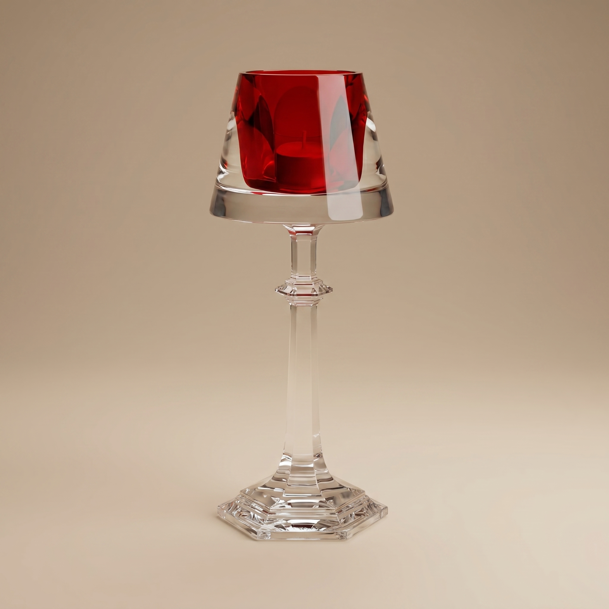 CANDELABRO HARCOURT OUR FIRE ROJO BACCARAT