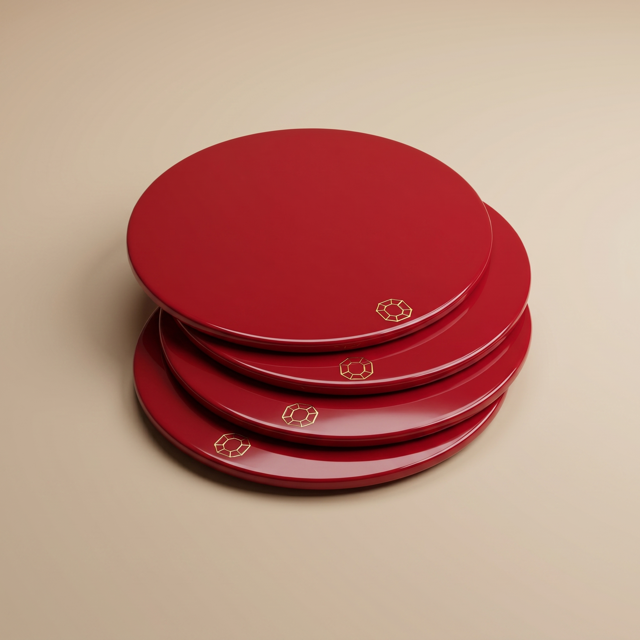PORTAVASO OCTOGONE ROJO BACCARAT (SET DE 4)