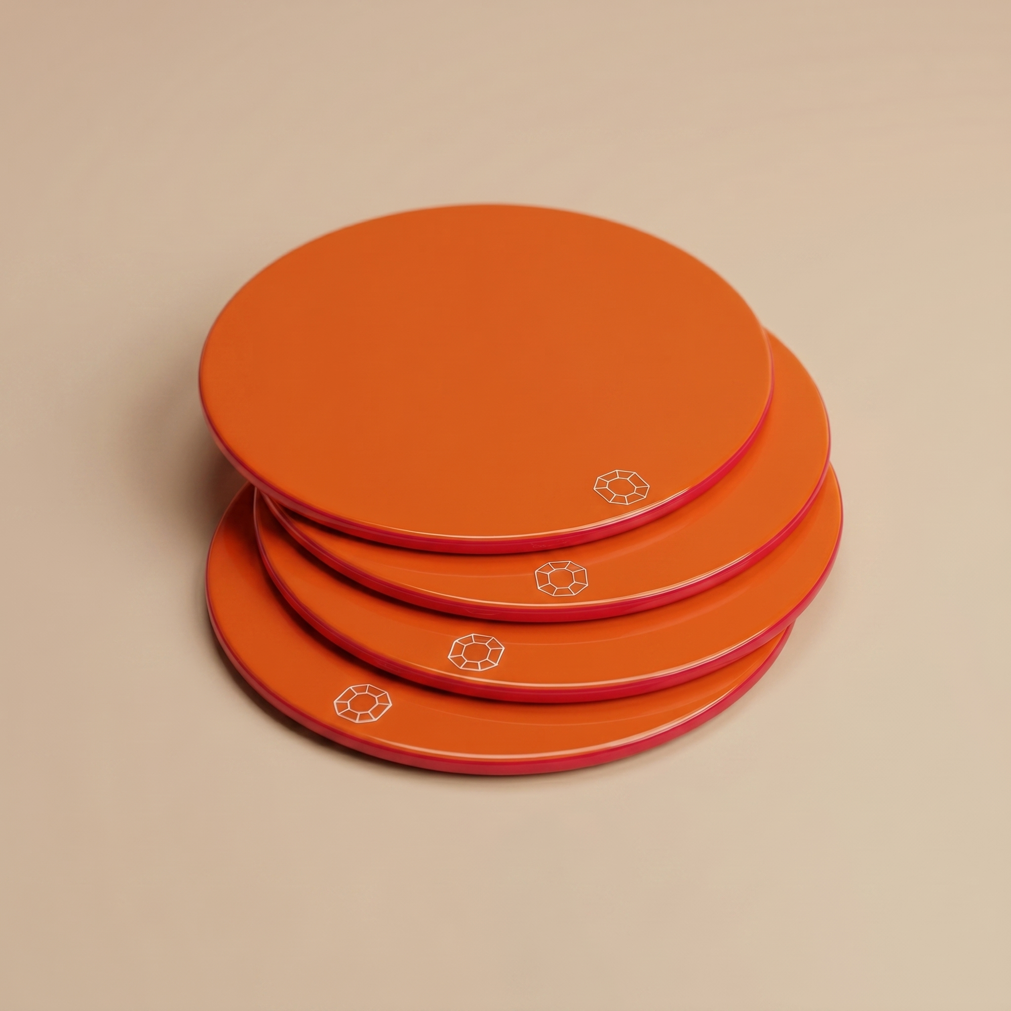 PORTAVASO OCTOGONE NARANJA BACCARAT (SET DE 4)