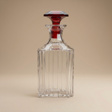 DECANTADOR CUADRADO CON TAPA ROJA HARMONIE BACCARAT