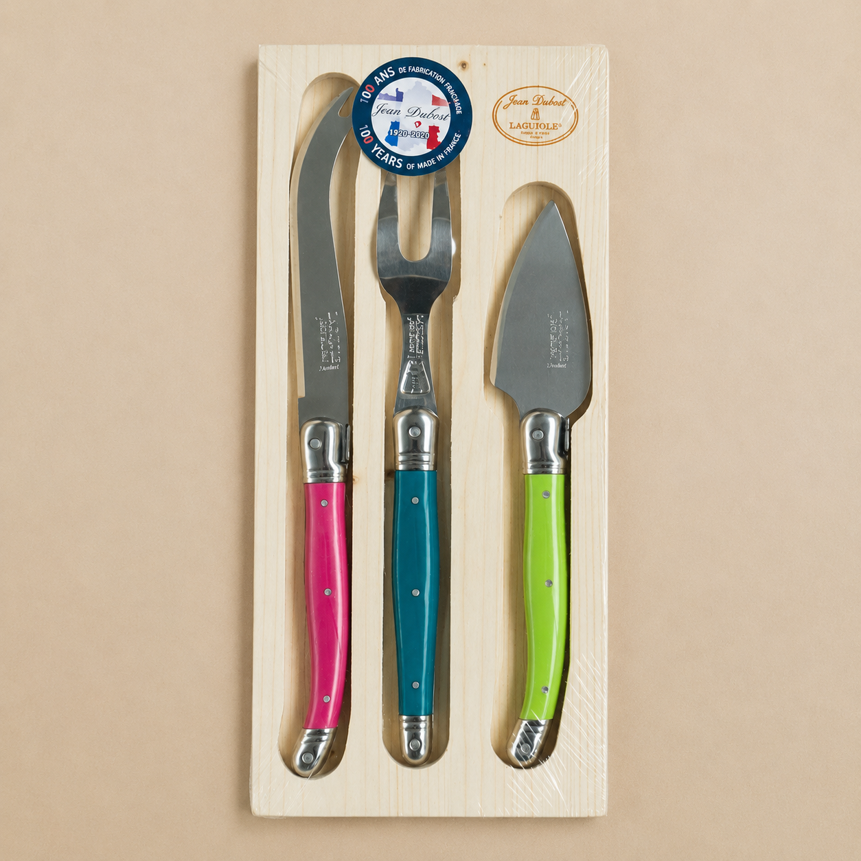 CUCHILLOS PARA QUESO LAGUIOLE JEAN DUBOST (SET DE 3)