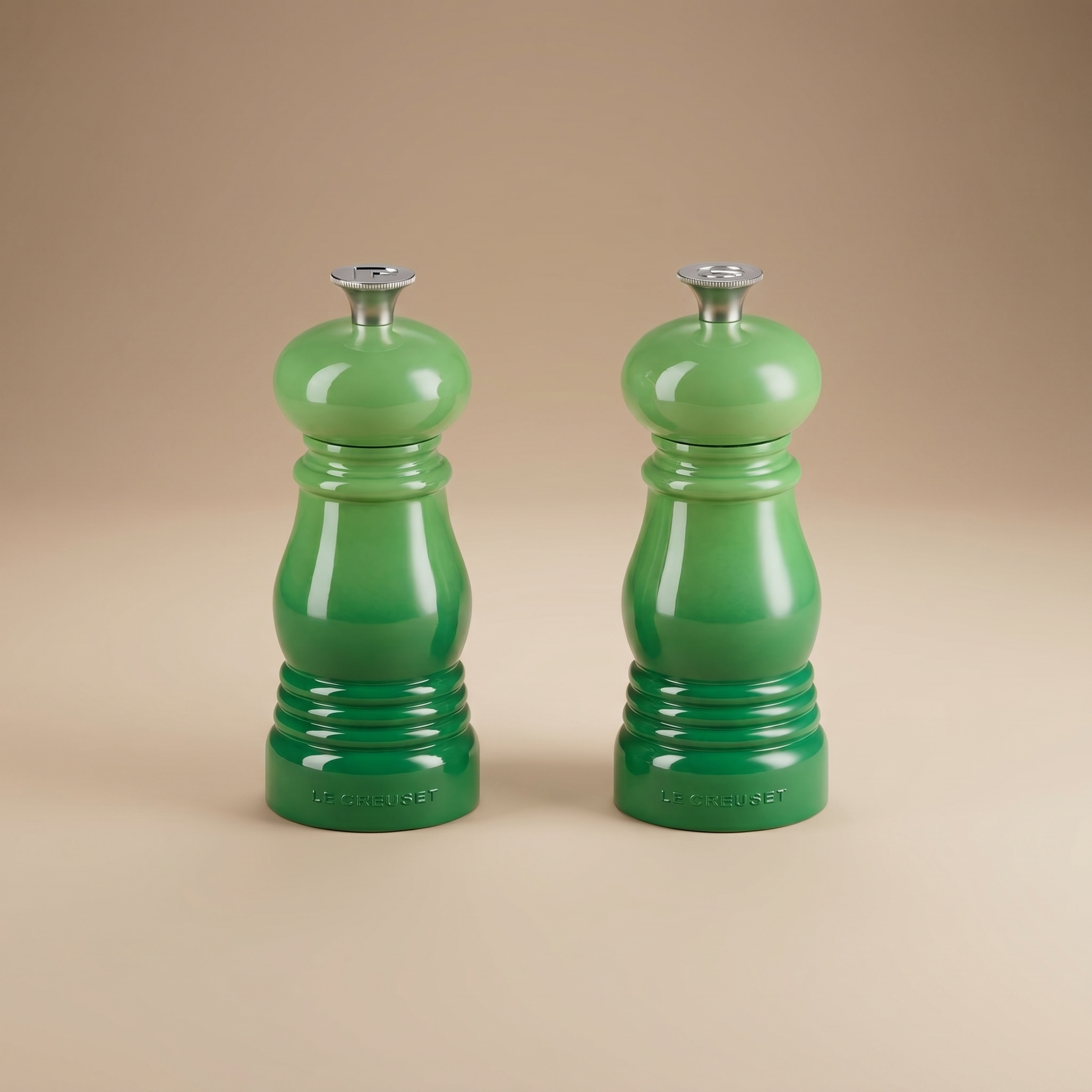 MOLINILLOS PARA SAL Y PIMIENTA VERDE BAMBÚ LE CREUSET (SET DE 2)