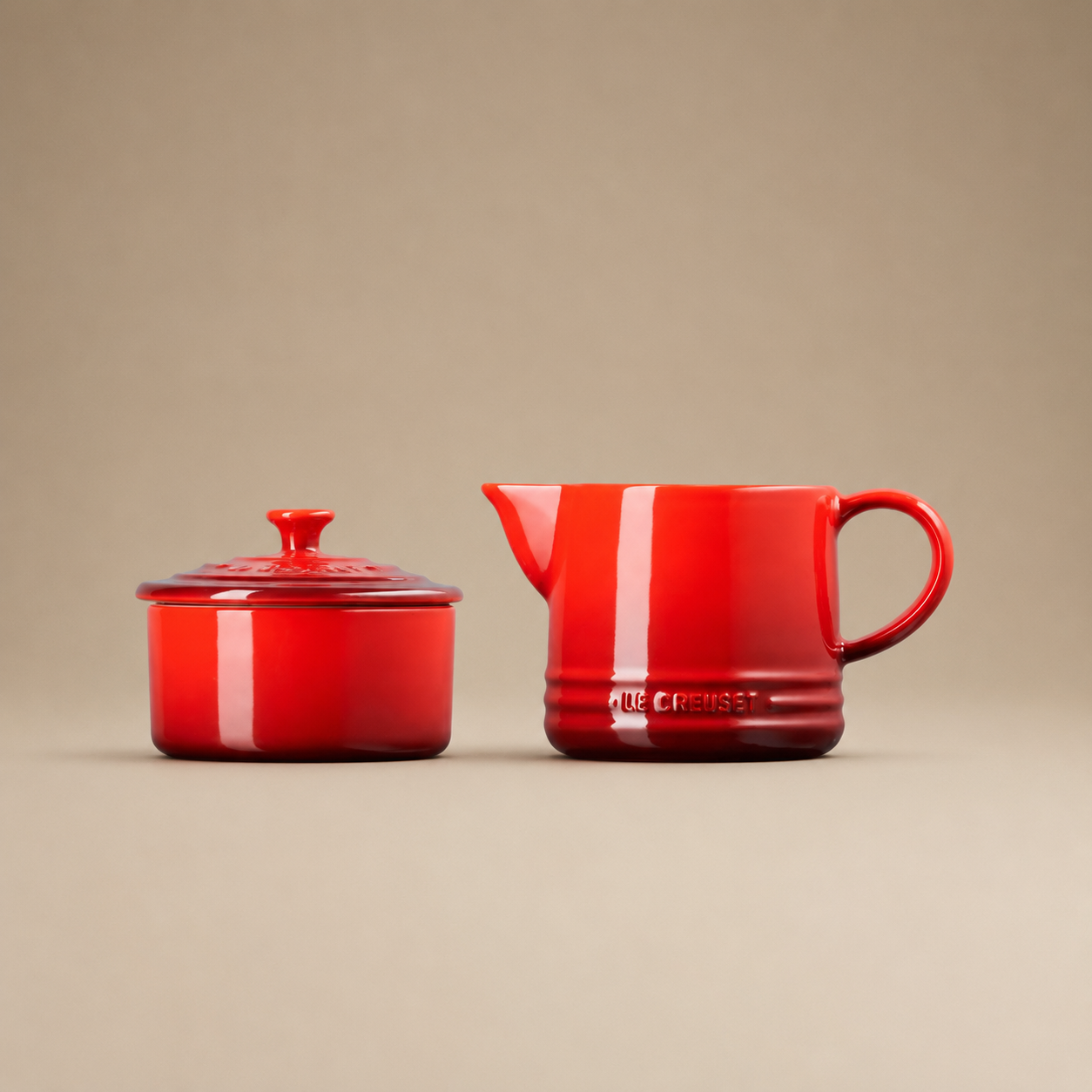 SET DE CREMERA Y AZUCARERO ROJO LE CREUSET