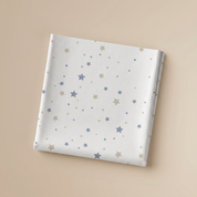 SÁBANA BAJERA CUNA + FUNDA DE ALMOHADA ESTRELLA CELESTE/BEIGE