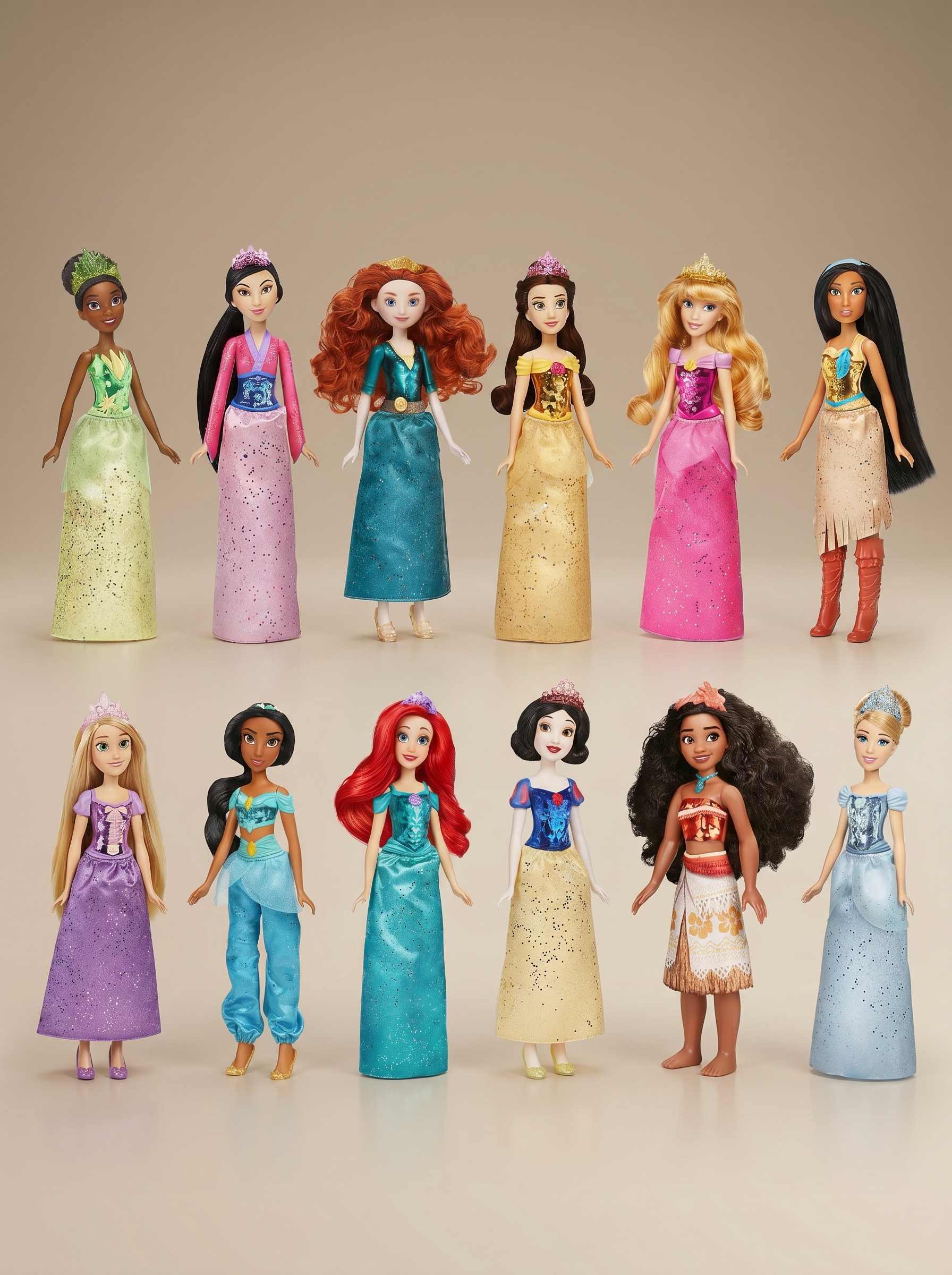HASBRO DISNEY PRINCESS ROYAL COLLECTION 12 ROYAL SHIMMER FASHION DOLLS