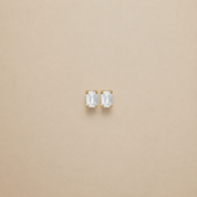 Aretes Solitario con Diamante Cuadrado