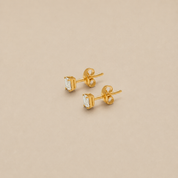 Aretes Solitario con Diamante Cuadrado