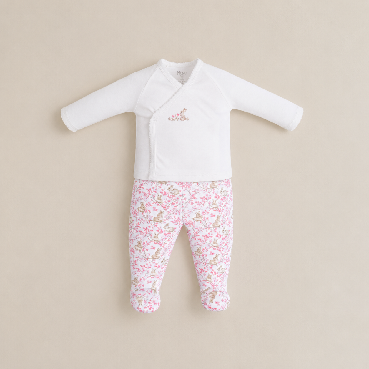 CHAQUETA CRUZADA +PANTALÓN CONEJITA CON RAMAS