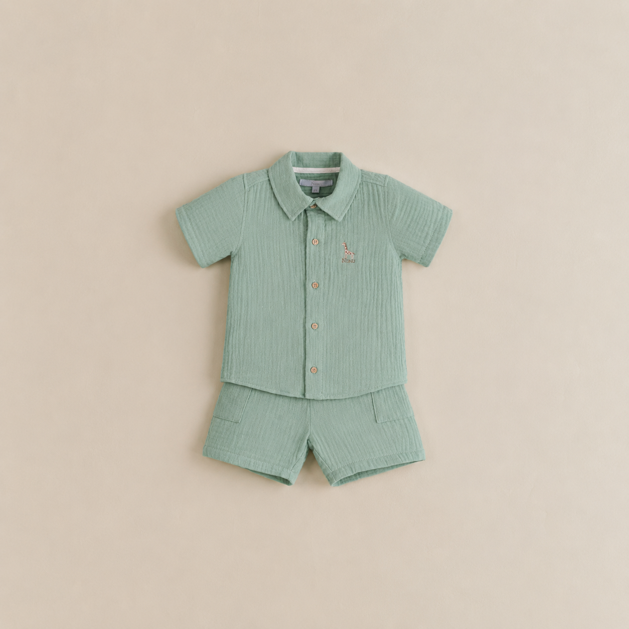 CONJUNTO CAMISA Y SHORT JIRAFA (CORRUGADO)