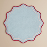 BITOSSI – SET 2 ROUND PLACEMAT – SCALLOP LIGHT BLUE/RED/PINK