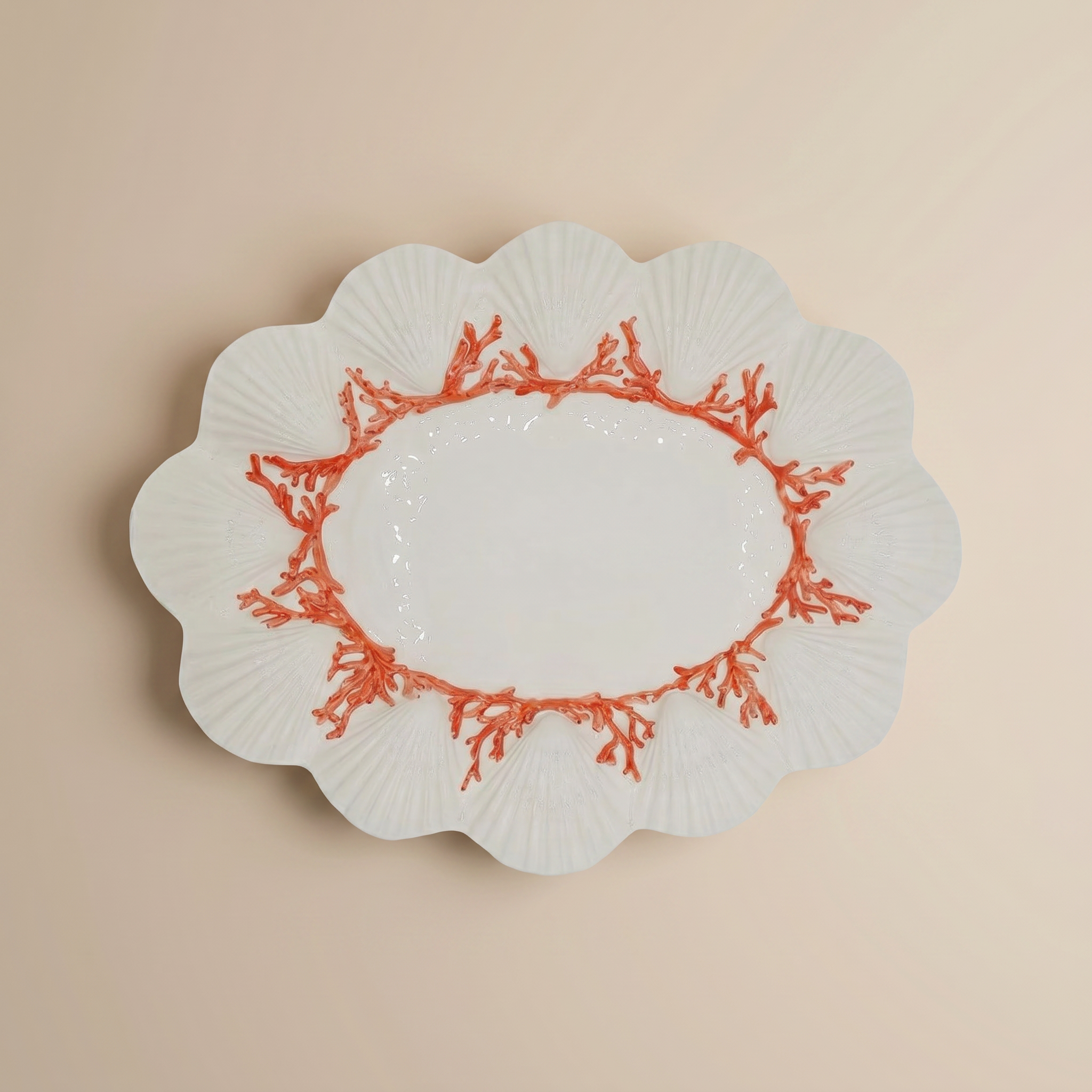 LES OTTOMANS – SAINT JACQUE CERAMIC PLATTER CORAL