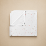 MANTA PIMA CON PIMA ESTRELLAS ROSA CON BEIGE