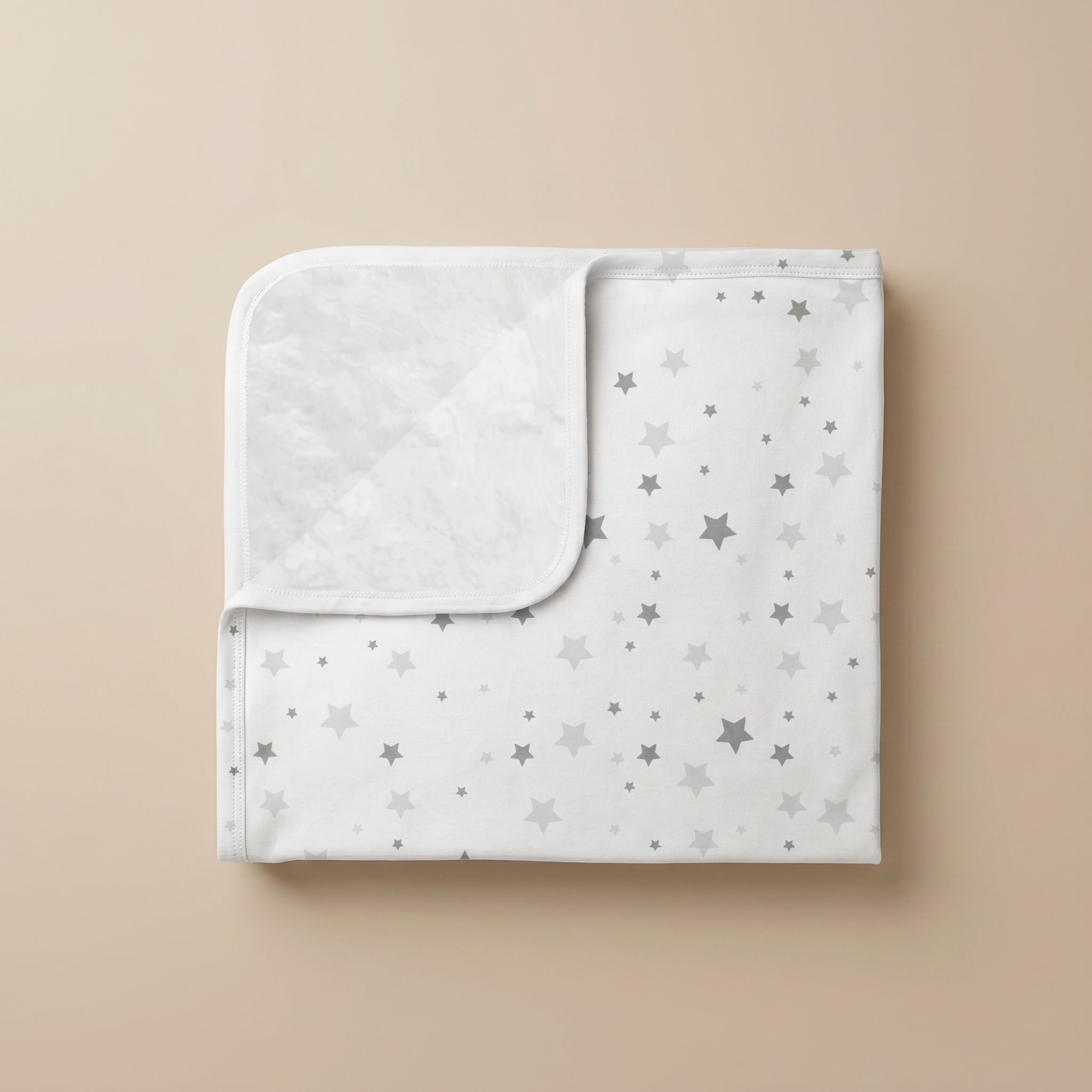 MANTA PIMA CON PLUSH ESTRELLAS GRIS/GRIS