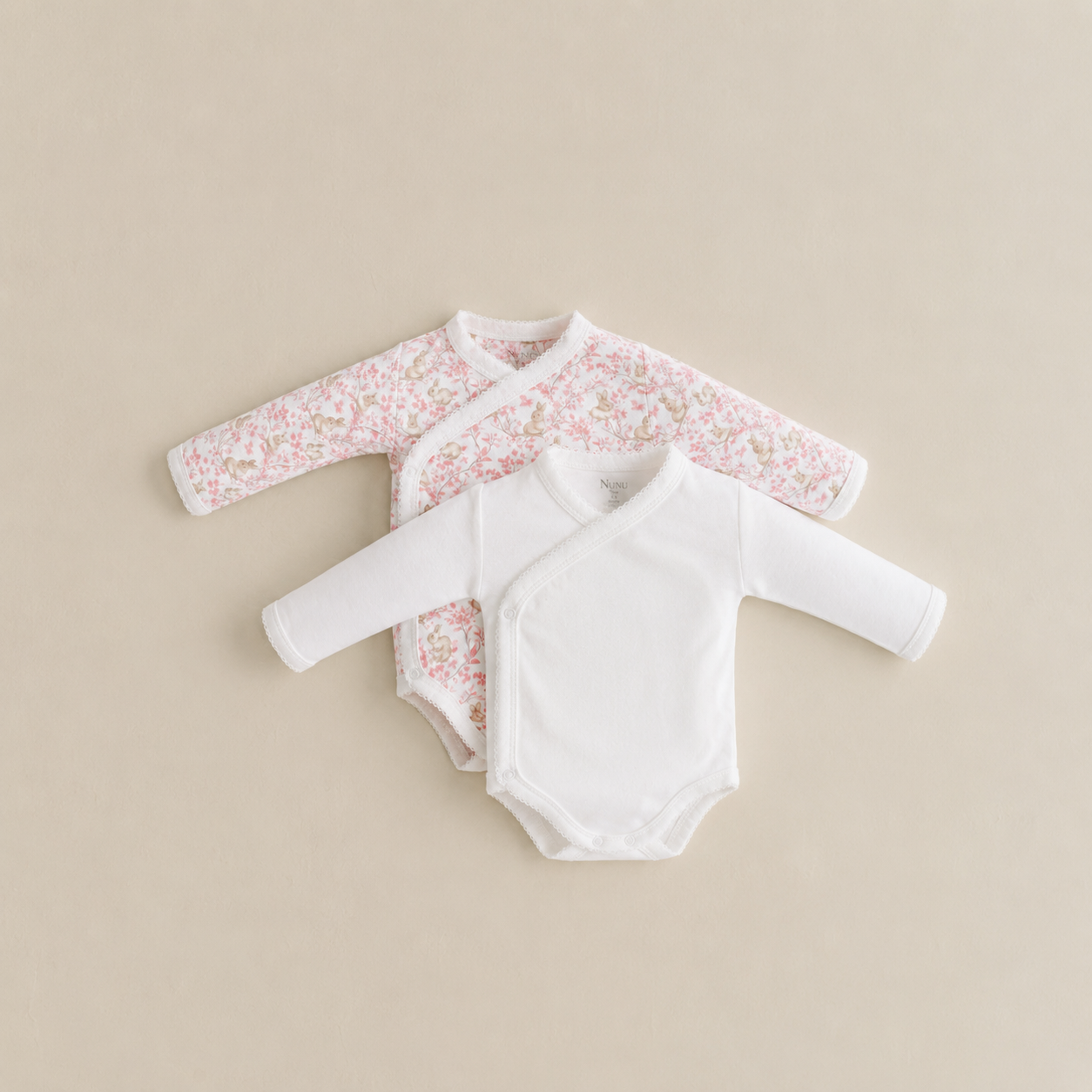 PACK BODY X2 CRUZADO ESTAMPADO CONEJITA CON RAMAS