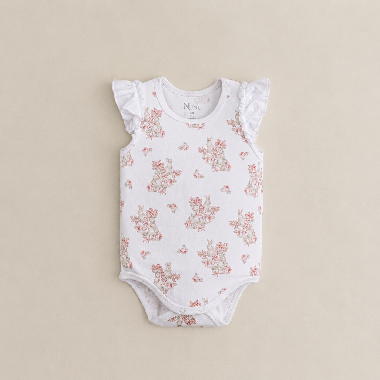 PACK X2 BODYS BVD ESTAMPADO CONEJITA CON RAMAS
