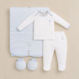 SET DE 4 PIEZAS CELESTE