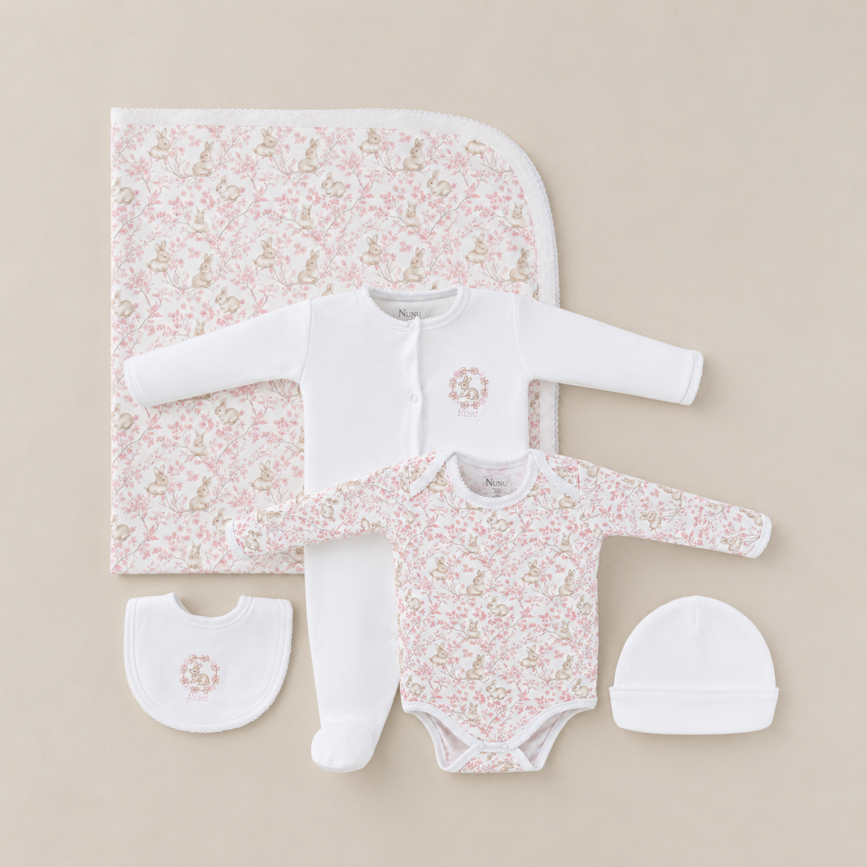 SET DE 5 PIEZAS CONEJITA CON RAMAS