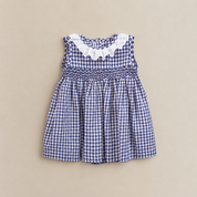 VESTIDO VICHI BORDADO PV26 (CUADROS BORDADO A MANO)