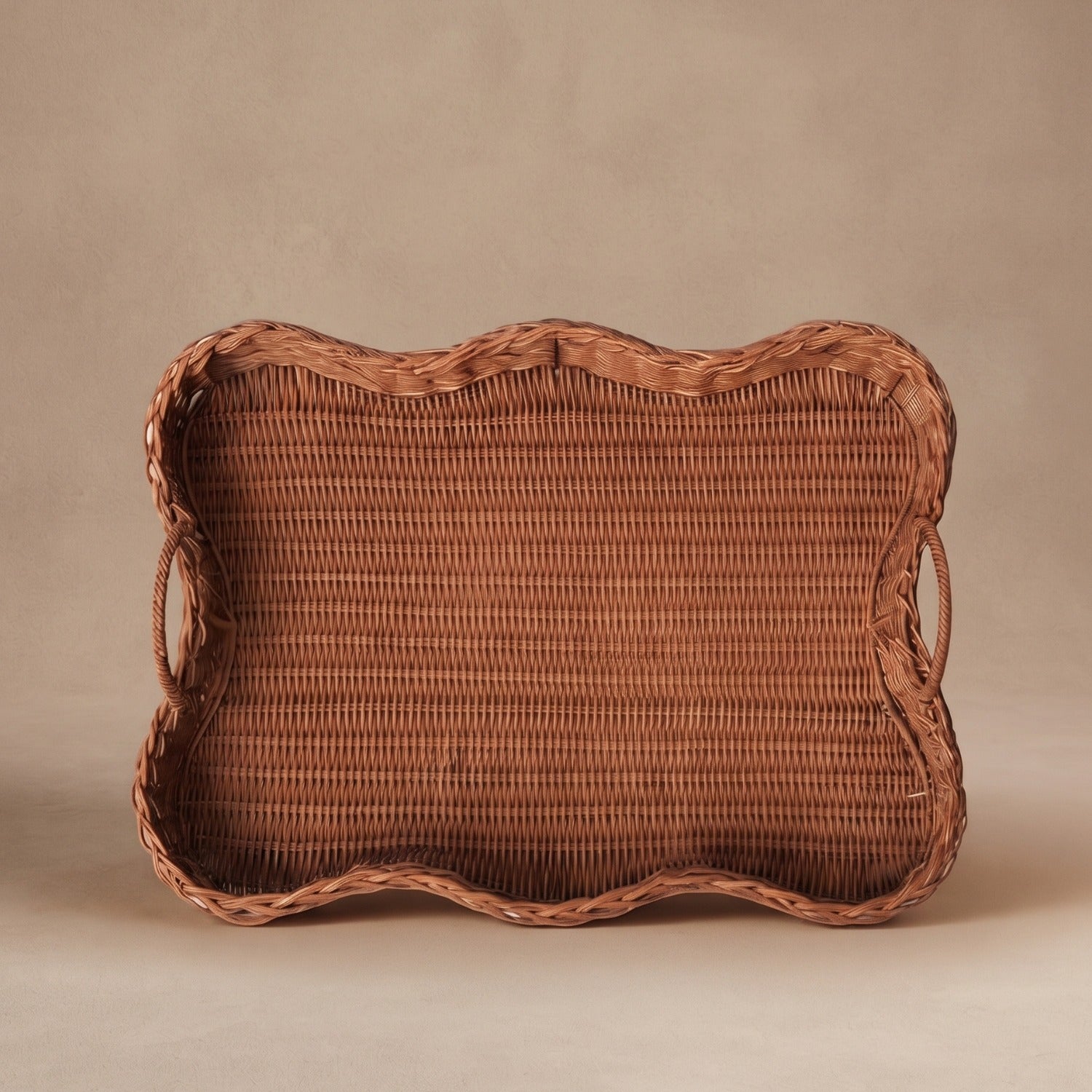 MAHE HOMEWARE - RATTAN SCALLOPED TRAY VERA LARGE