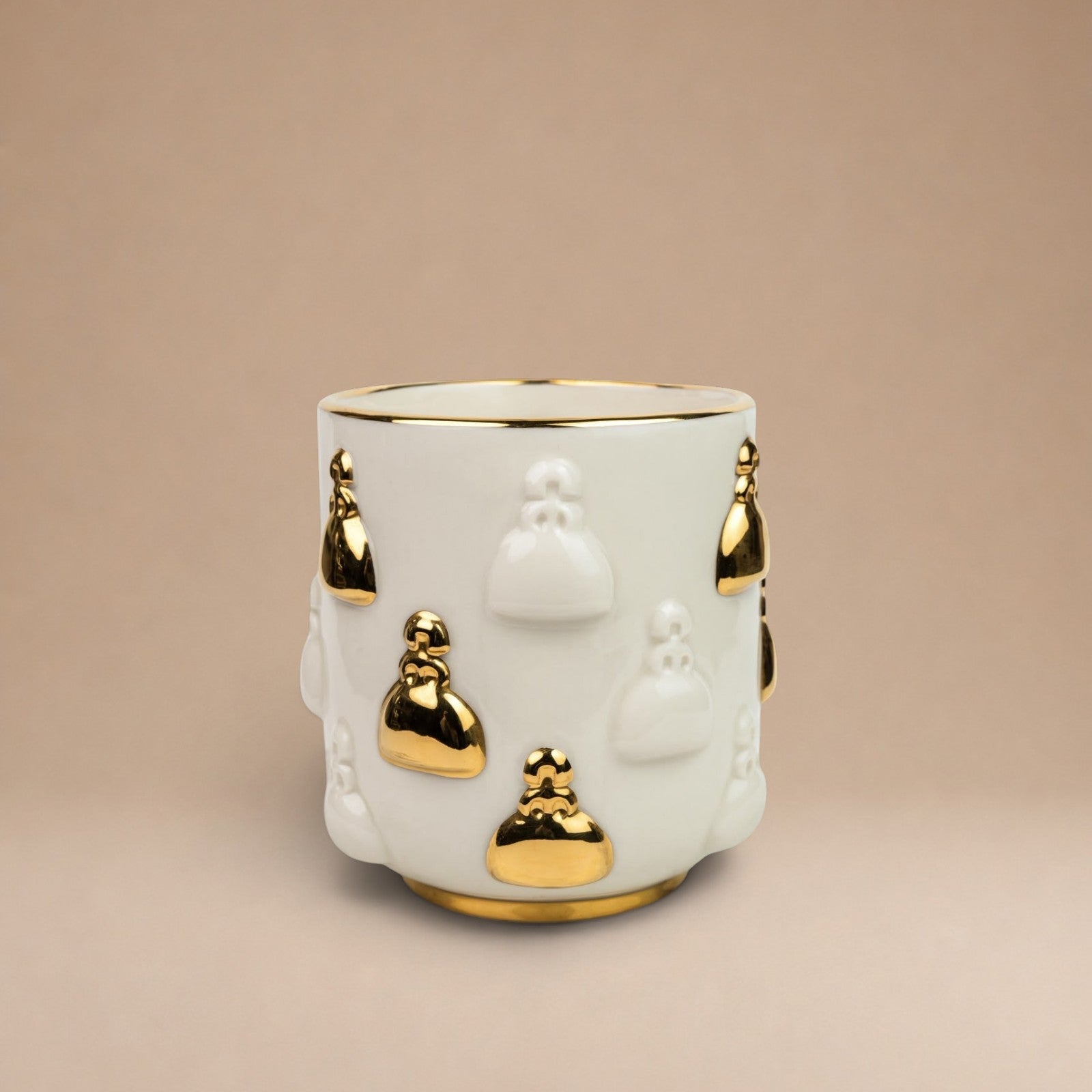 Vela de Porcelana de Meninas Miniatura con Oro