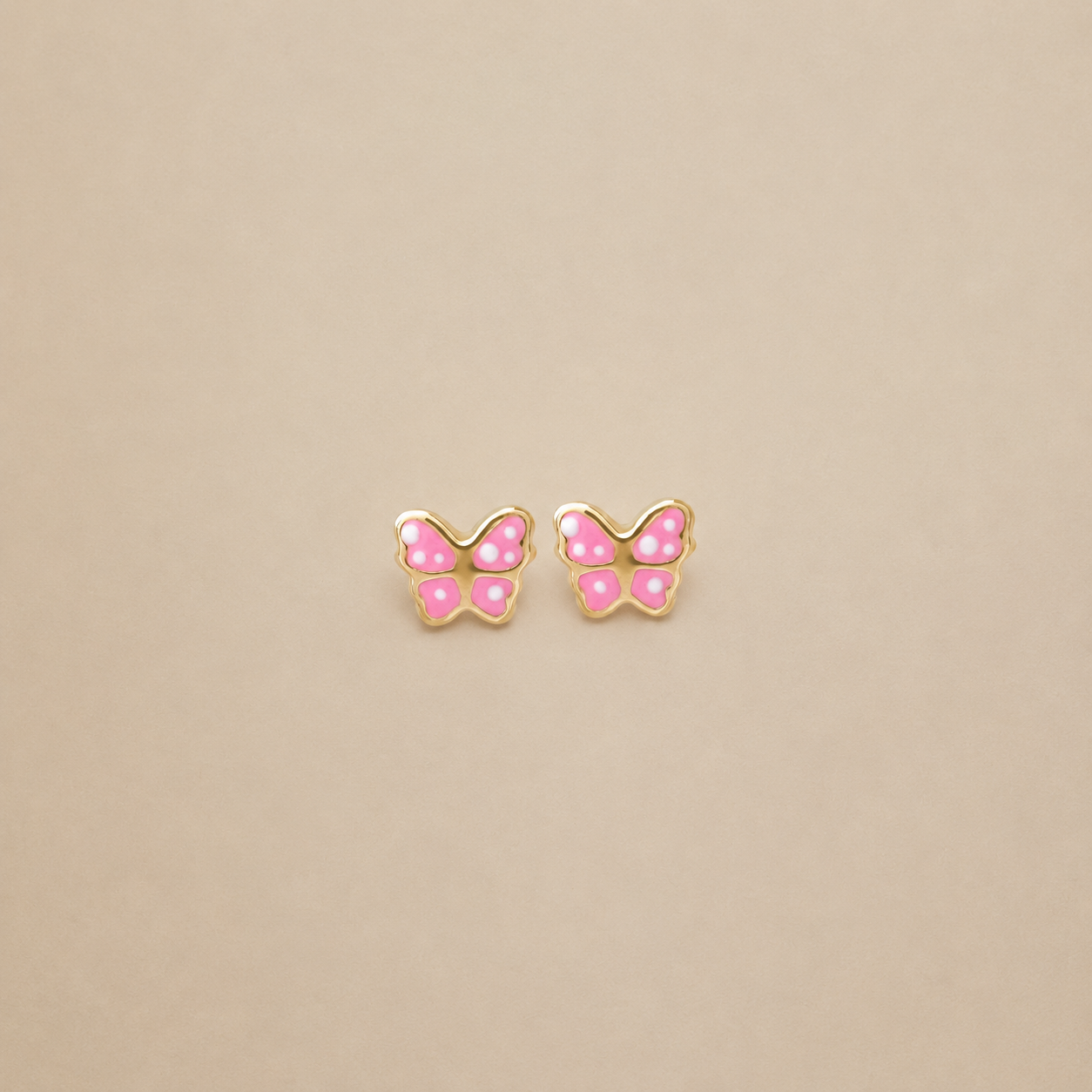 Aretes Mariposas Rosado y Blanco