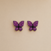 ARETES MARIPOSA CON ZAFIROS ROSADOS