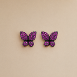 ARETES MARIPOSA CON ZAFIROS ROSADOS