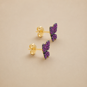 ARETES MARIPOSA CON ZAFIROS ROSADOS