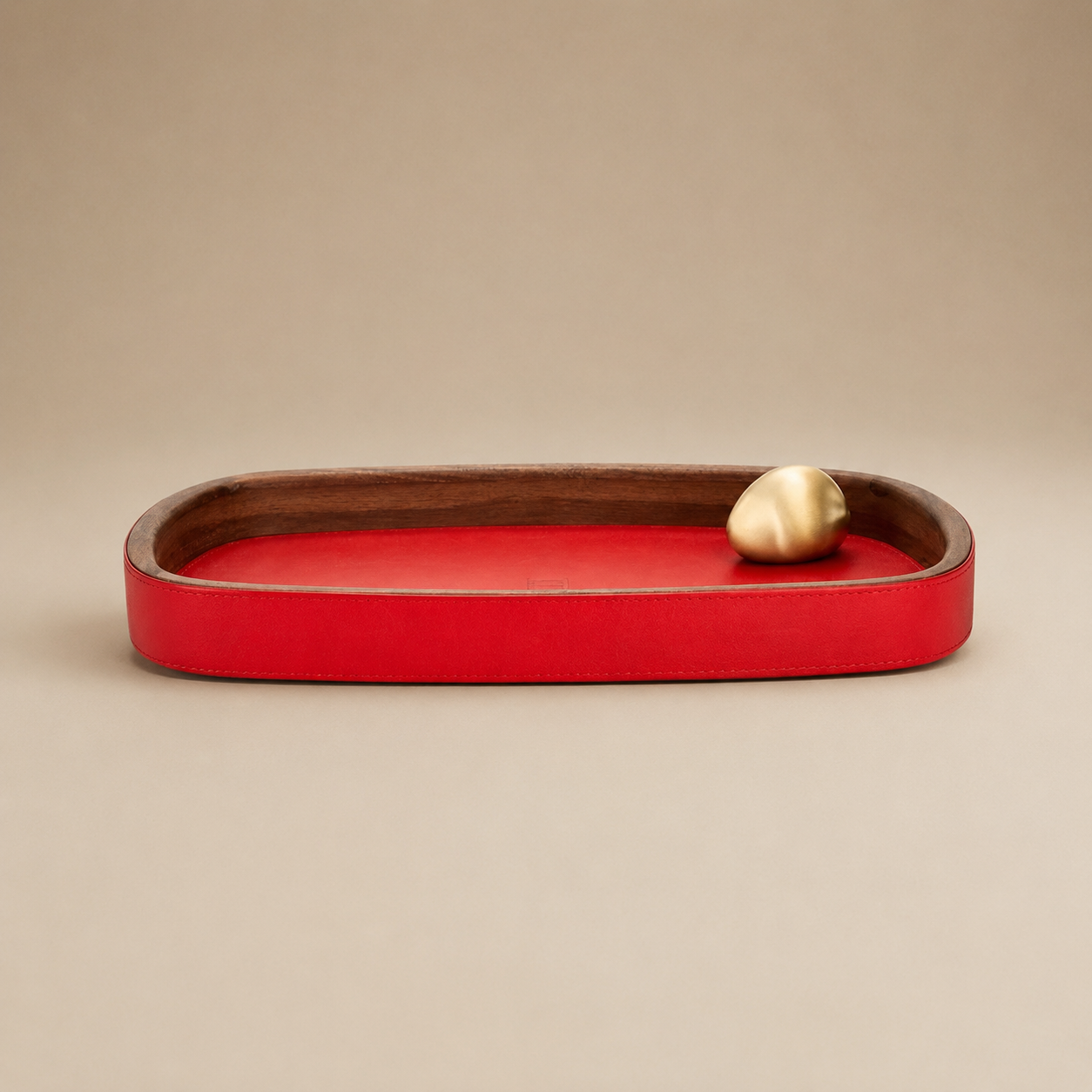 Bandeja Red Pebbled Leather