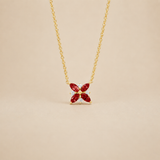 COLLAR FLOR CON RUBÍES
