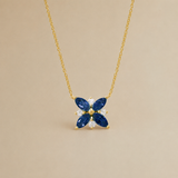COLLAR FLOR CON ZAFIROS