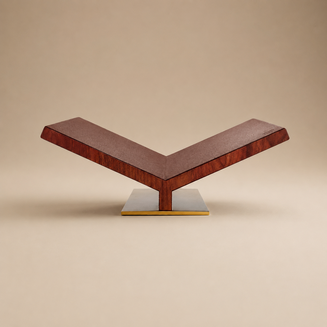 Collector Bookstand Brown Pebbled Leather