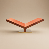 Collector Bookstand Camel Pebbled Leather