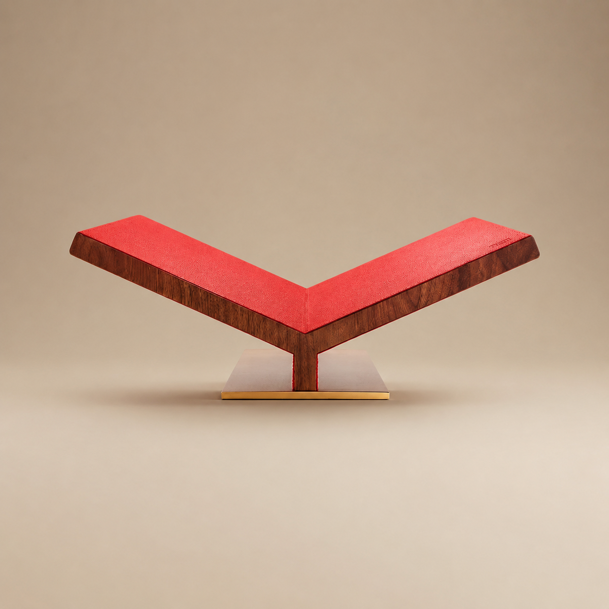 Collector Bookstand Red Pebbled Leather