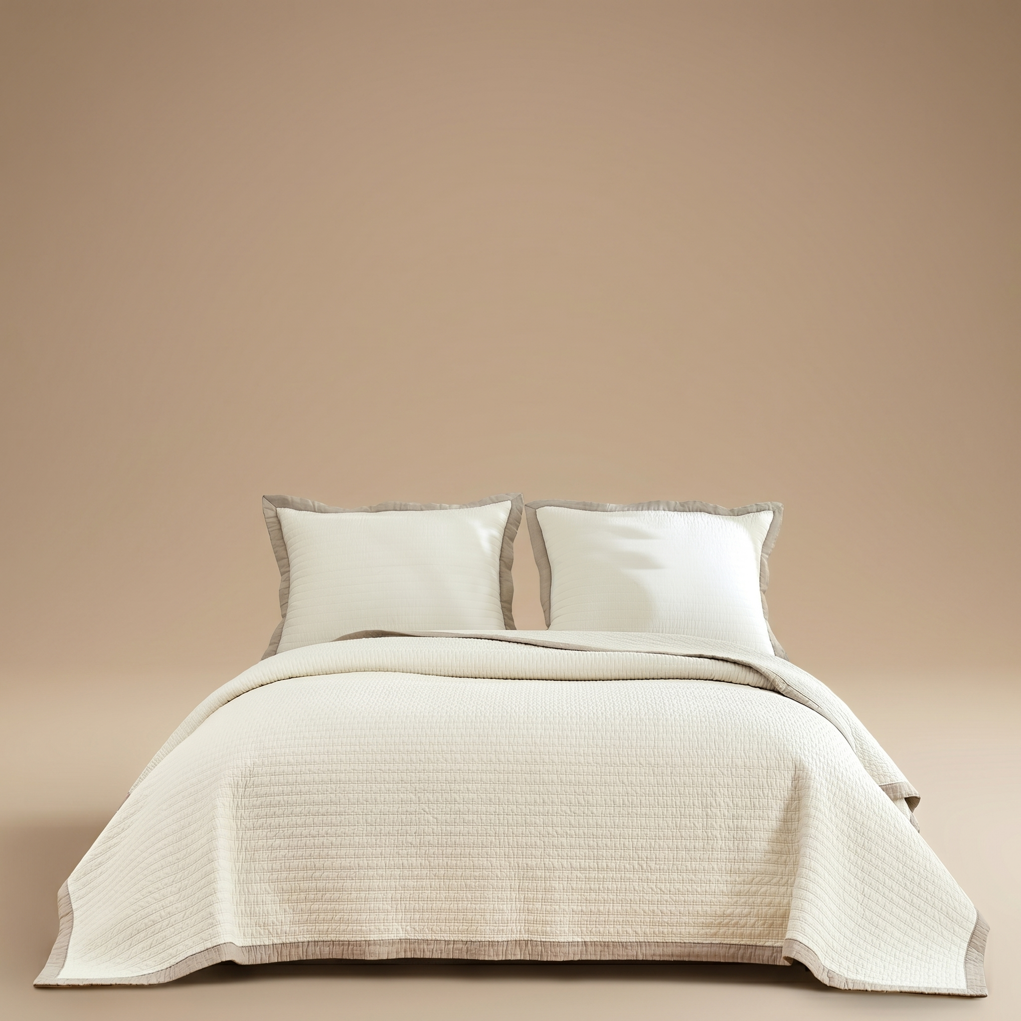 JUEGO DE CUBRECAMA CRUZ BLANCO NATURAL KING