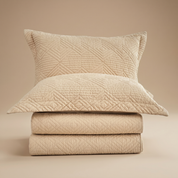 JUEGO DE CUBRECAMA ROMBO BEIGE KING