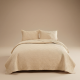JUEGO DE CUBRECAMA ROMBO BEIGE KING
