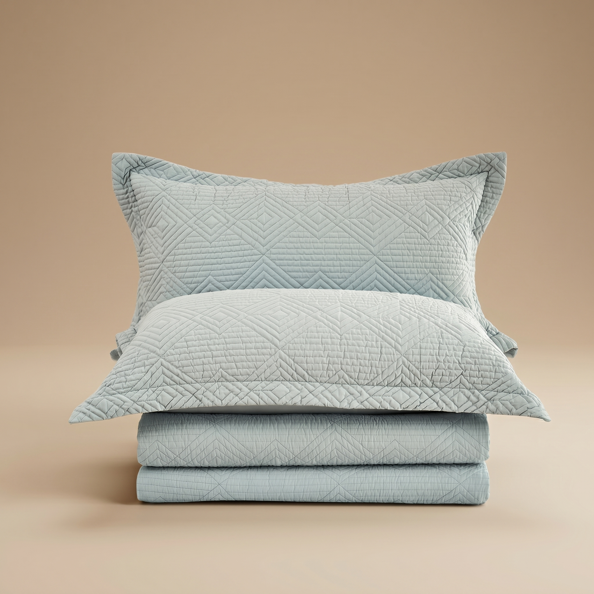JUEGO DE CUBRECAMA ROMBO LIGHT BLUE KING