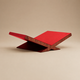 Culture Bookstand Red Pebbled Leather