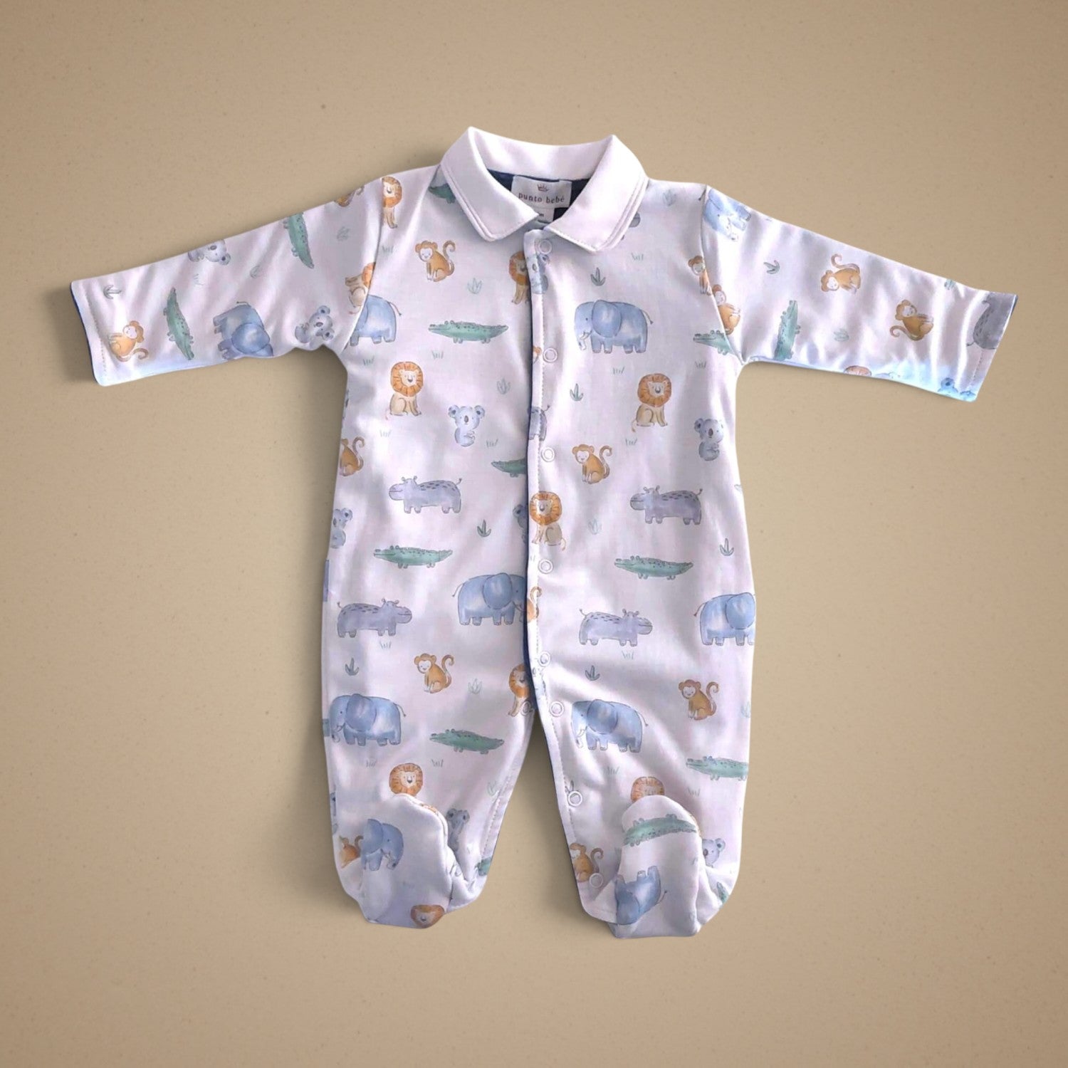 Enterizo Reversible Animales Celeste